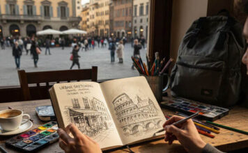 วาดภาพเมืองเพื่อบันทึกความทรงจำ Urban Sketching เปลี่ยนการเดินทางอย่างไร เริ่มต้น Urban Sketching (วาดภาพเมือง) บันทึกการเดินทาง