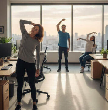 นั่งโต๊ะทำงานวันละหลายชั่วโมง ส่งผลต่อคอและบ่าอย่างไร พร้อมแนวทางออกกำลังกายที่เหมาะสม ท่าออกกำลังกายแก้ปวดคอ และบ่าสำหรับคนที่นั่งโต๊ะทำงานนาน