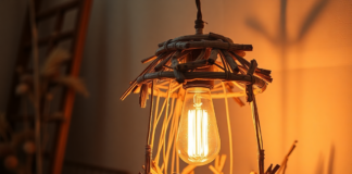 เปลี่ยนเศษไม้ ใบแห้ง และหวาย ให้เป็นโคมไฟแต่งบ้านที่อบอุ่นแบบทำเองได้ เปลี่ยนเศษไม้ ใบแห้ง และหวาย ให้เป็นโคมไฟแต่งบ้านที่อบอุ่นแบบทำเองได้