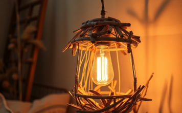 เปลี่ยนเศษไม้ ใบแห้ง และหวาย ให้เป็นโคมไฟแต่งบ้านที่อบอุ่นแบบทำเองได้ เปลี่ยนเศษไม้ ใบแห้ง และหวาย ให้เป็นโคมไฟแต่งบ้านที่อบอุ่นแบบทำเองได้