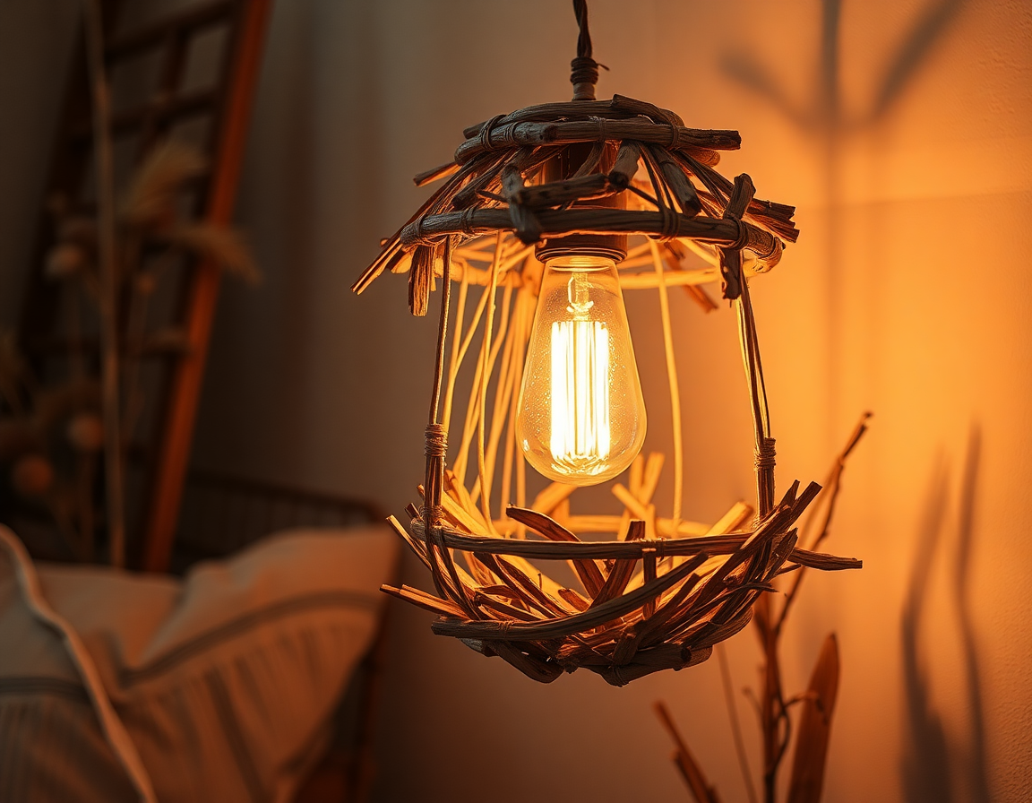 เปลี่ยนเศษไม้ ใบแห้ง และหวาย ให้เป็นโคมไฟแต่งบ้านที่อบอุ่นแบบทำเองได้